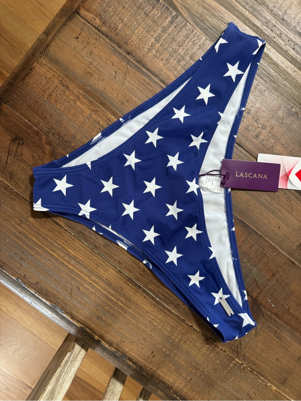 LASCANA Women's Navy Blue Star Print Bikini Bottom